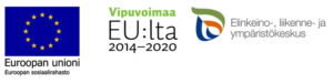 Hankkeen rahoittajan logot: Euroopan unioni, Vipuvoimaa EU:lta 2014–2020 ja Elinkeino-, liikenne- ja ympäristökeskus.