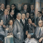 Aarne Nopsanen, Keskiviikkokerho, 1959, öljy kankaalle, UMP-Kymmenen kulttuurisäätiö